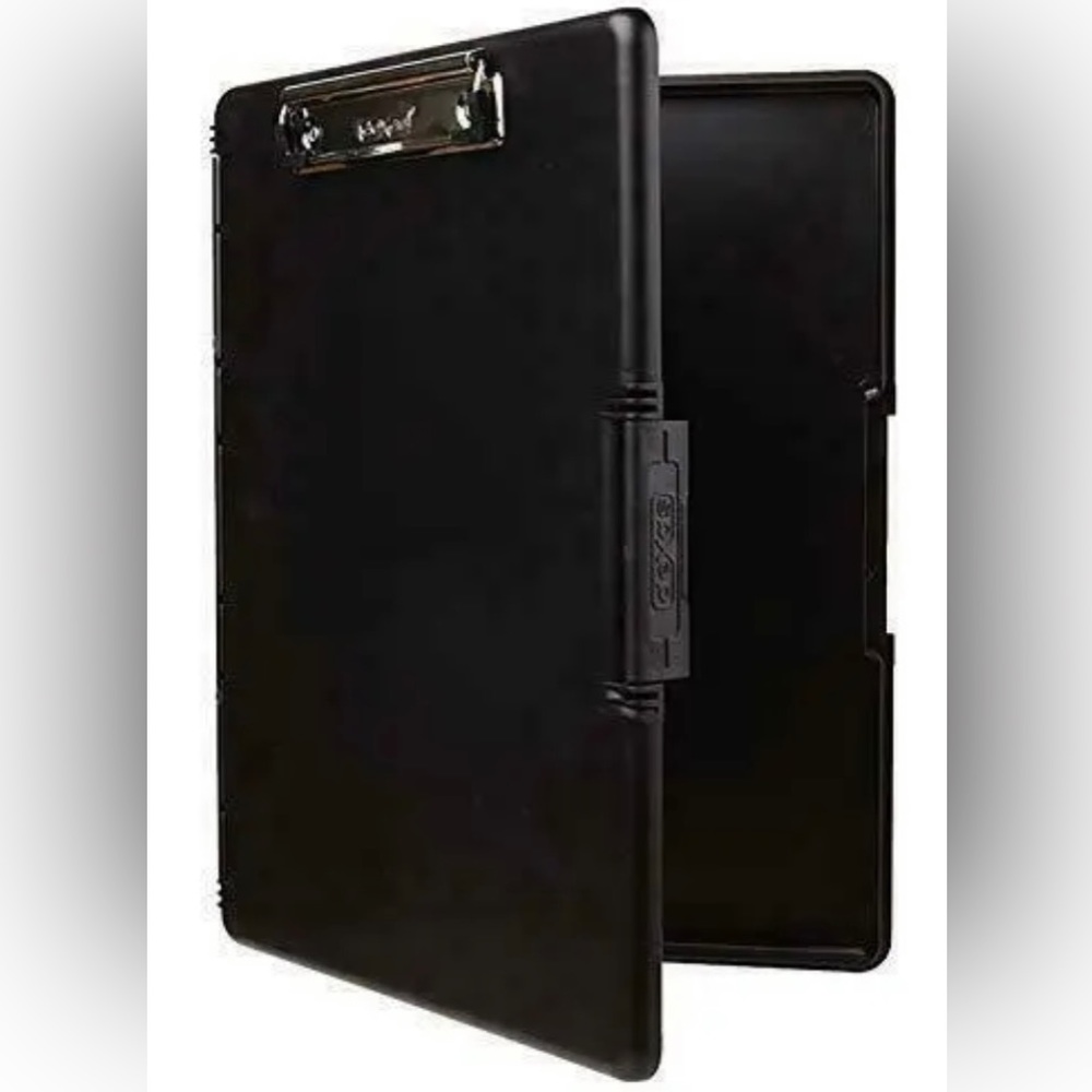 Dexas 3517-BTS22 All Black Slimcase 2 Storage Clipboard with Side Opening